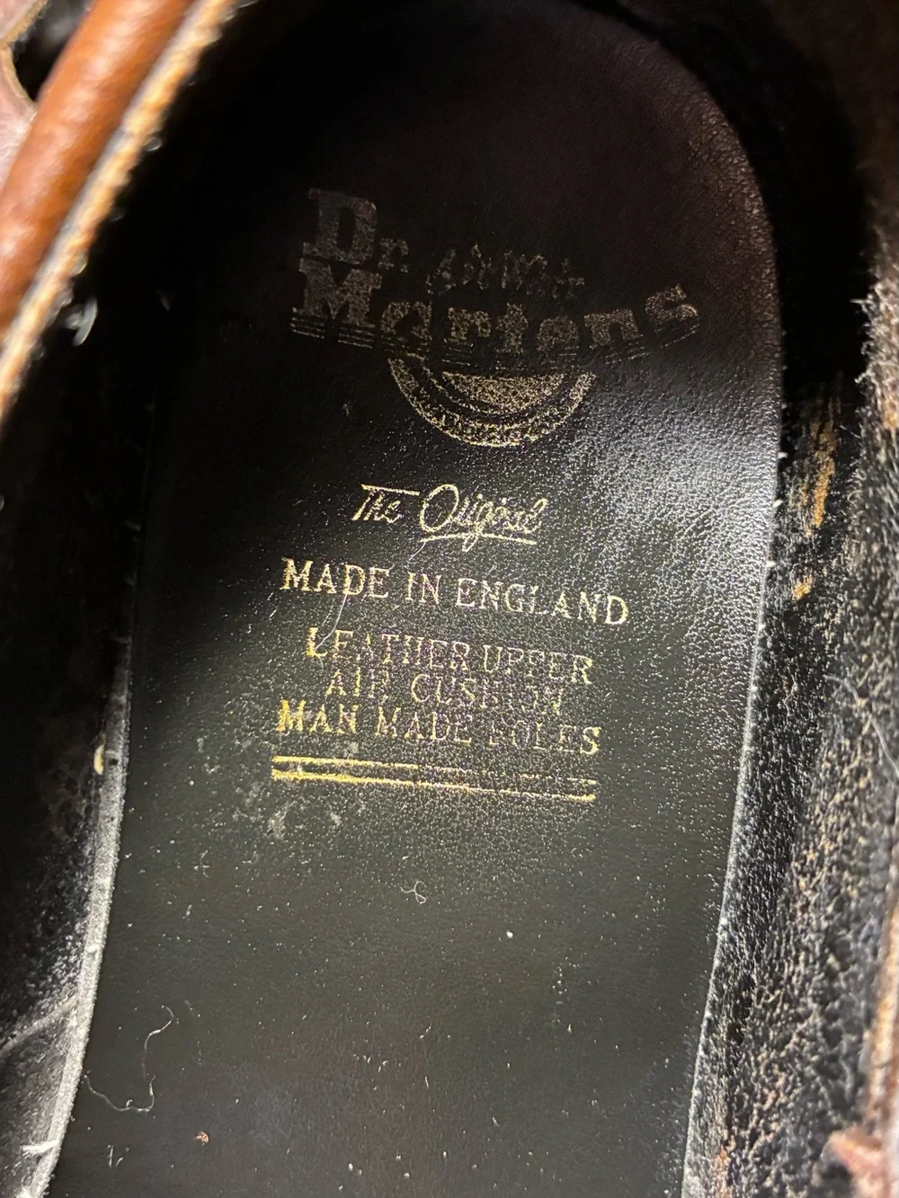 RARE VTG Dr. Martens England Made Cutout Mary Jane Shoes Brown Leather Size 7